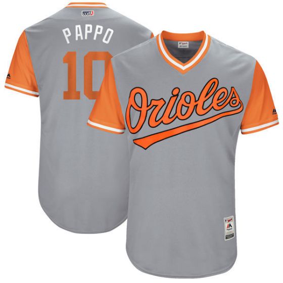 Men Baltimore Orioles #10 Pappo Grey New Rush Limited MLB Jerseys->golden state warriors->NBA Jersey